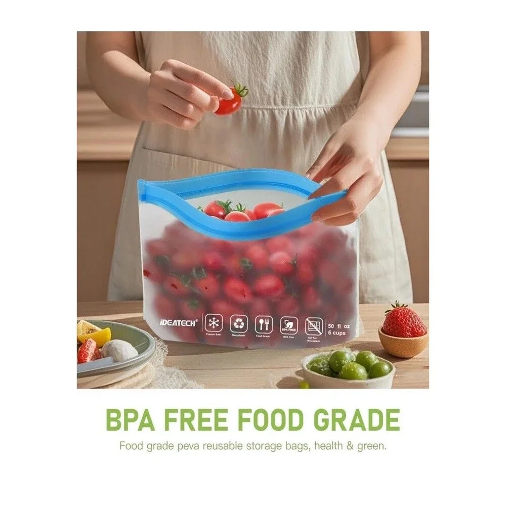 22 PCs Reusable Bags Dishwasher Safe Leakproof HEAVY DUTY Freezer Bag BPA Free